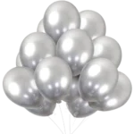 Silver Latex helium balloons 10 pcs Set